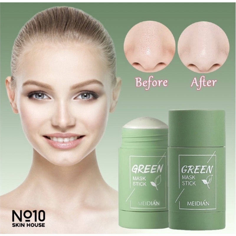 Green Tea Mask Cleasing Clay Stick Masker Wajah Masker Pembersih Komedo