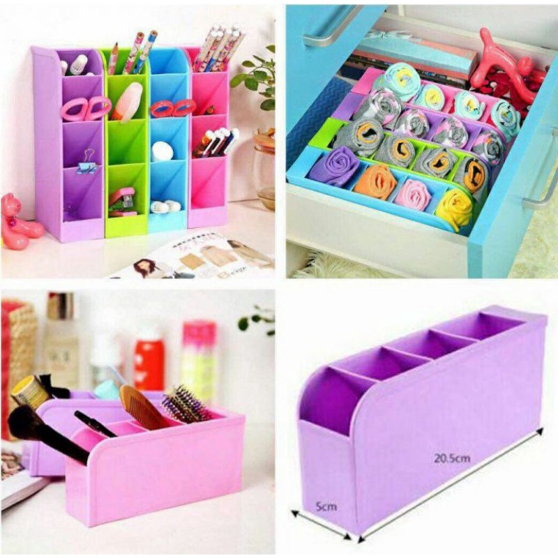 Rak Mini 4 Sekat Serbaguna Storage Desktop Rack Multifungsi Box Plastik