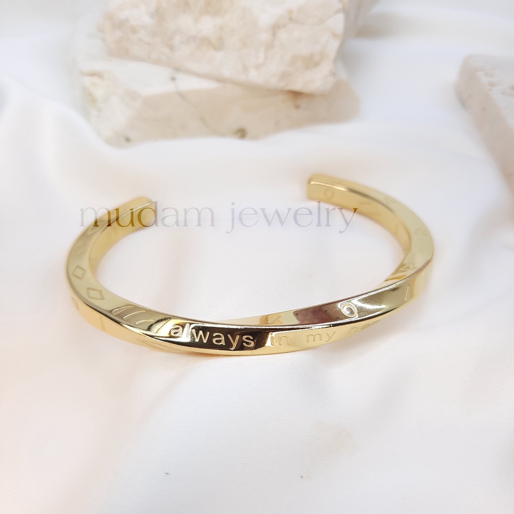 Gelang Unisex ( Untuk Wanita dan Pria ) Model Classic Spiral Tersedia Warna Rose Gold dan Gold