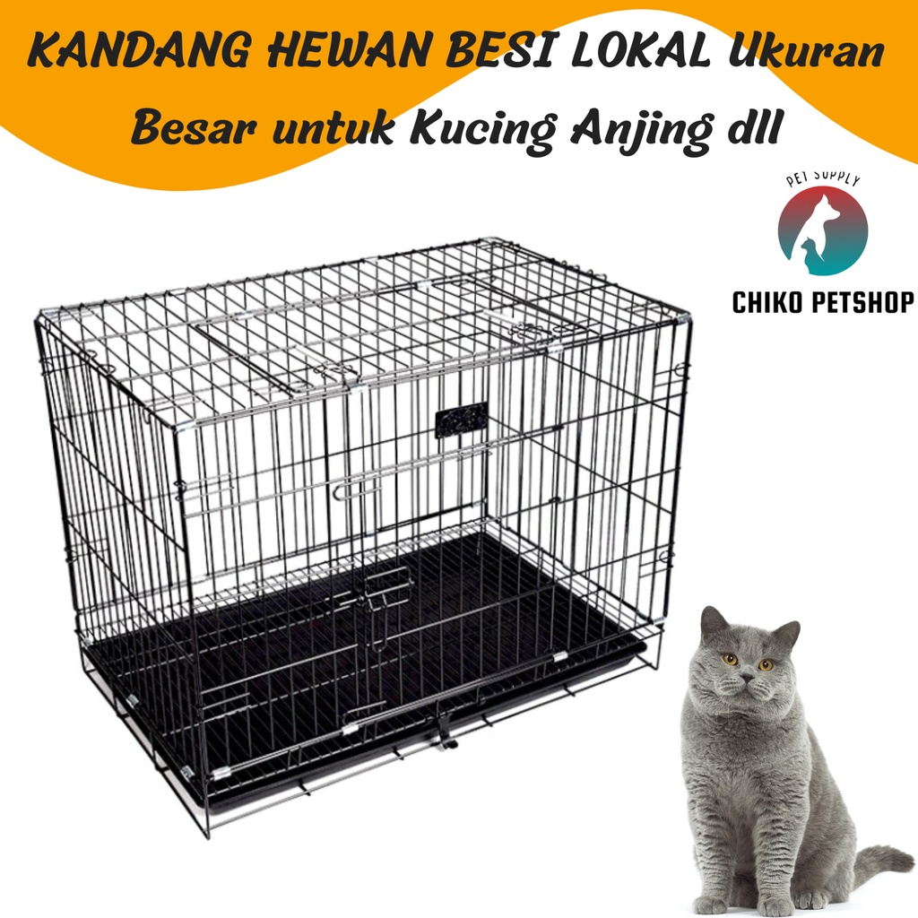 [GRAB GOJEK] KANDANG HEWAN BESI LOKAL Ukuran Besar untuk Kucing Anjing dll