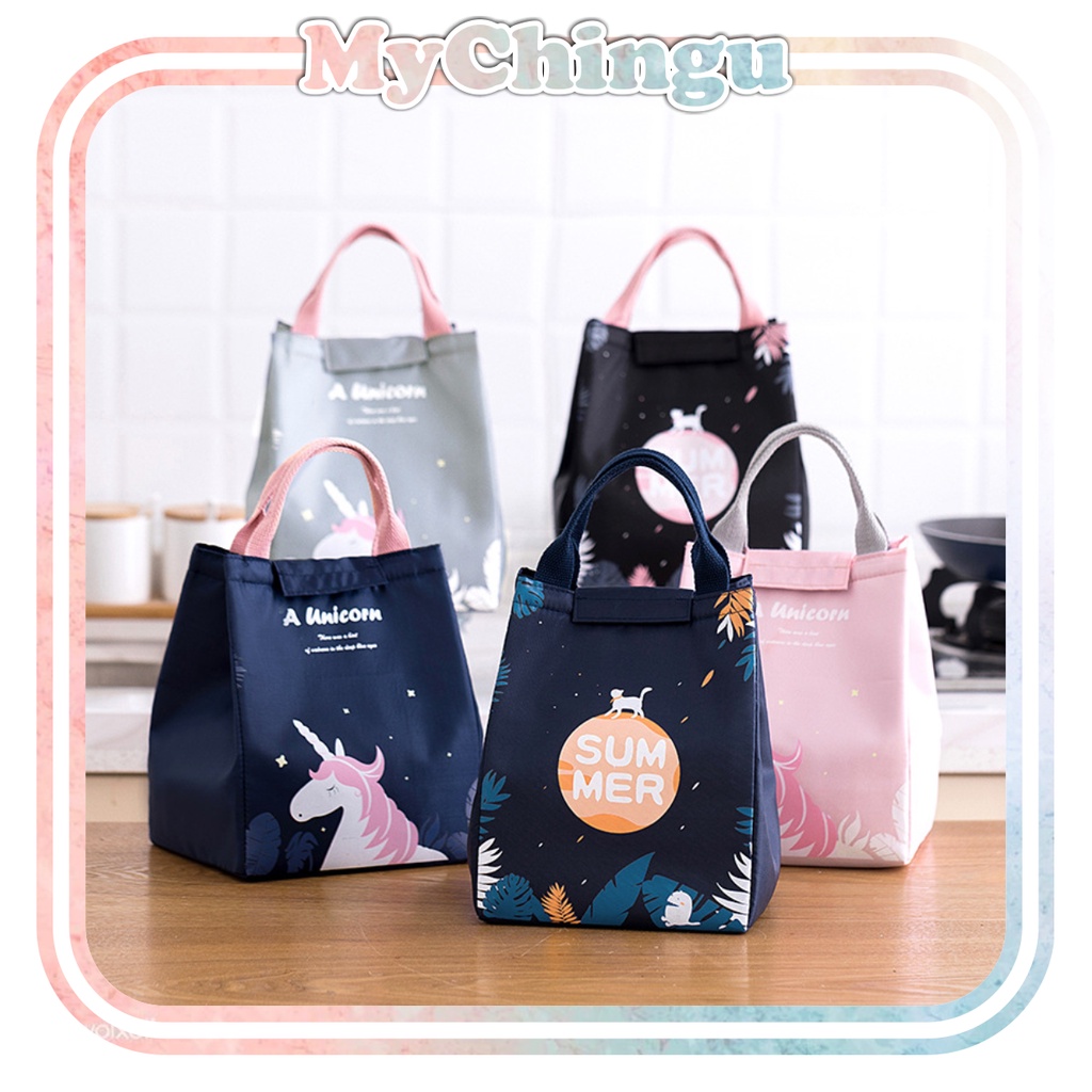 ❀ Chingu ❀ PA004 Tas Bekal Karakter Lucu Besar Lunch Cooler Bag Makanan Aluminium Kotak Makan Import Murah