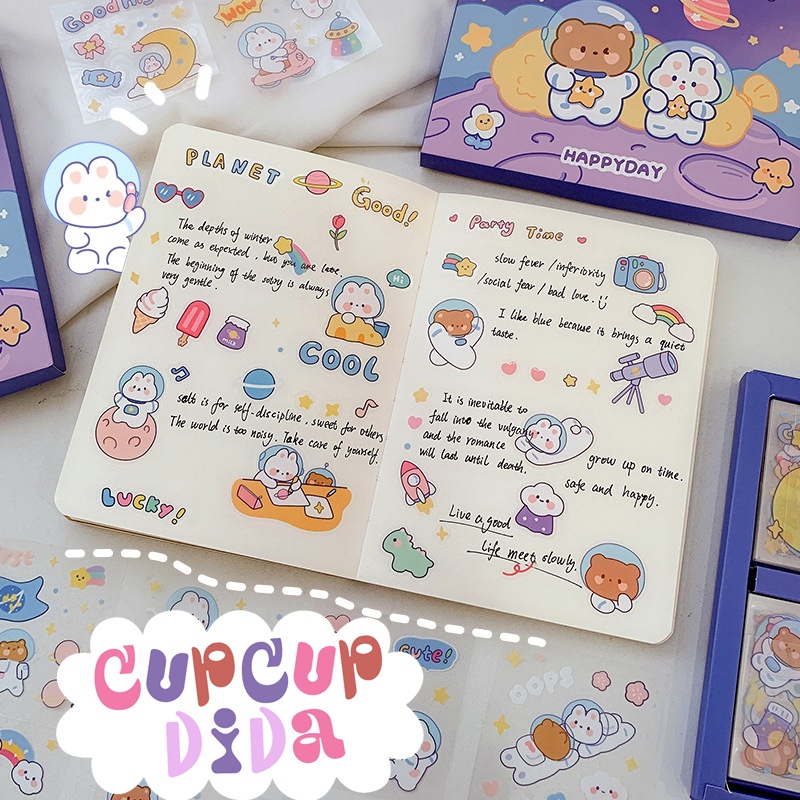 Sticker Pack Deco Momo 100pcs Box &amp; No Box 25pcs Aesthetic Untuk Dekorasi