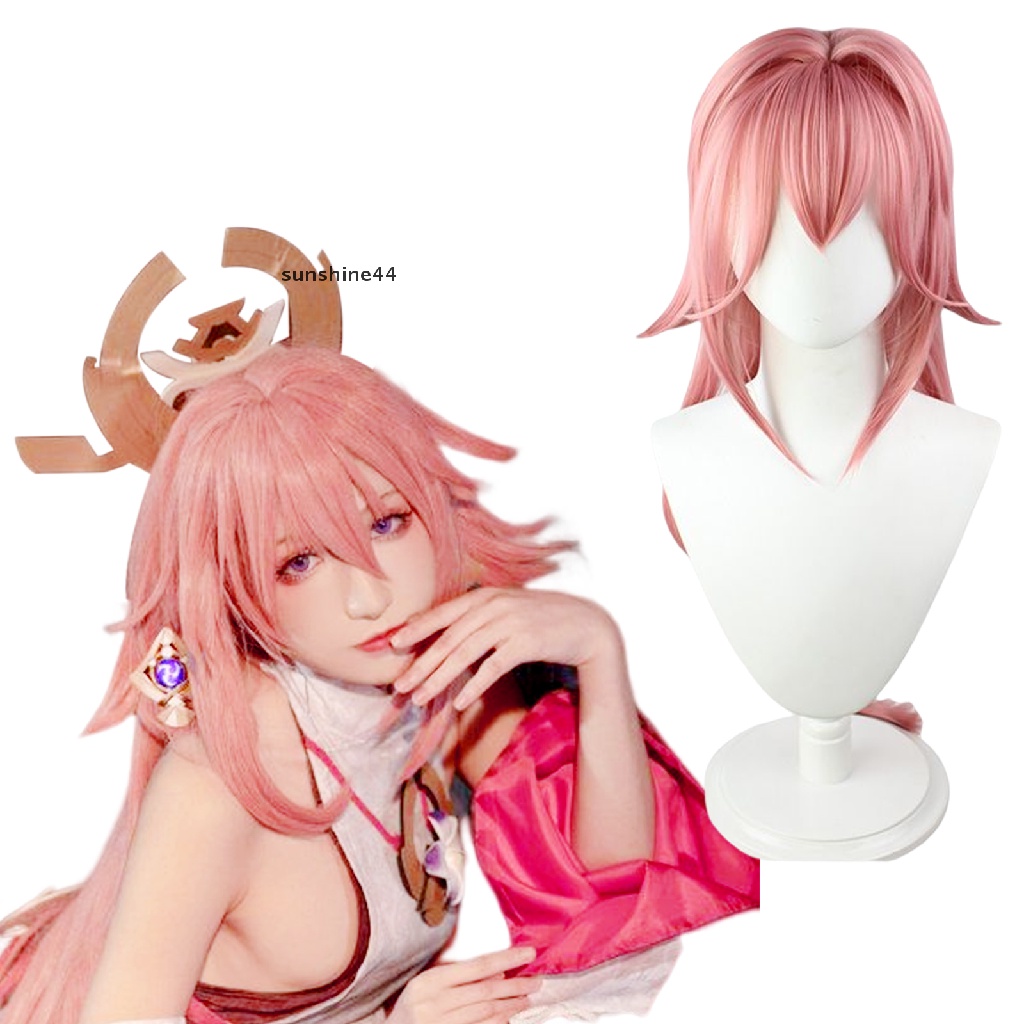 Sunshine Yae Miko Wig / Rambut Palsu Wanita Untuk Cosplay / Halloween / Natal