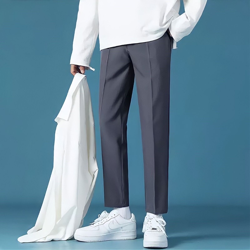 Celana Formal Cropped - Ankle Pants Pria Slim Fit