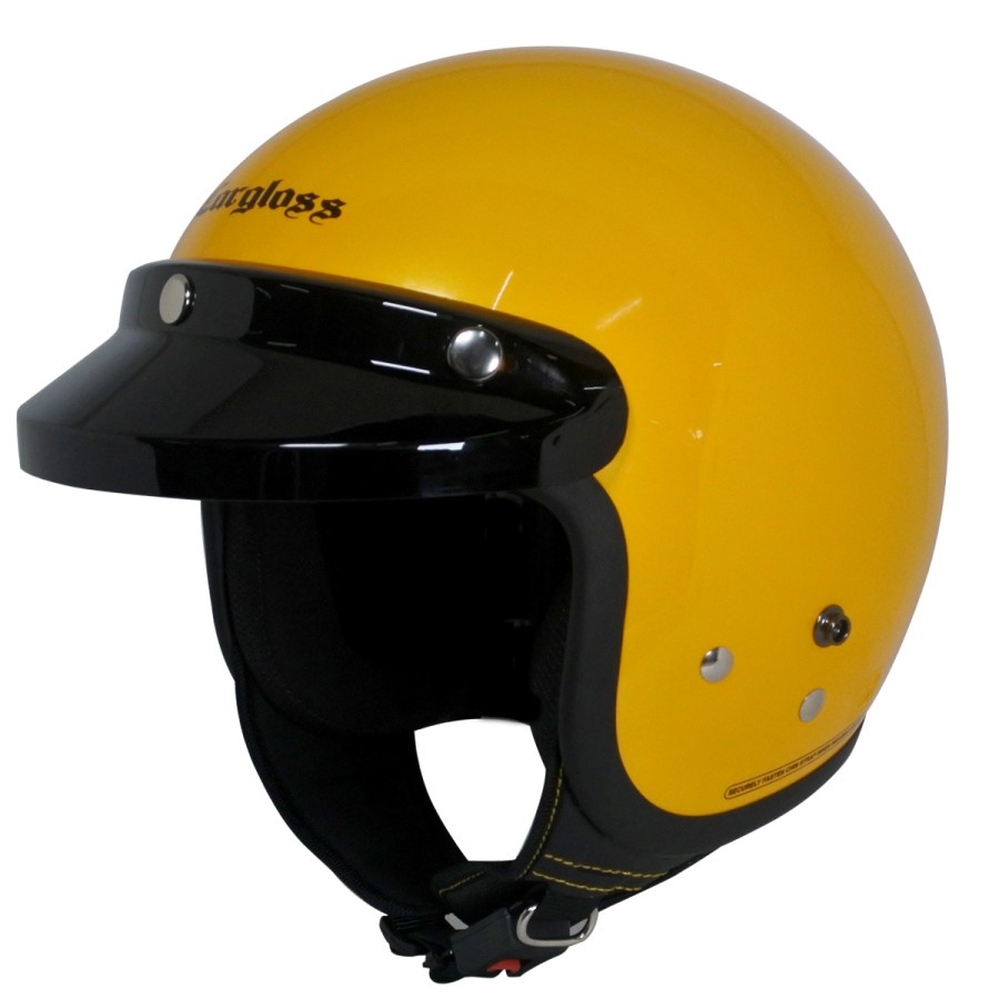 HELM CARGLOSS CF RETRO Exotic Yellow Glossy  Half Face CARGLOS ARMY | HELM CARGLOSS ORI WANITA | HEL