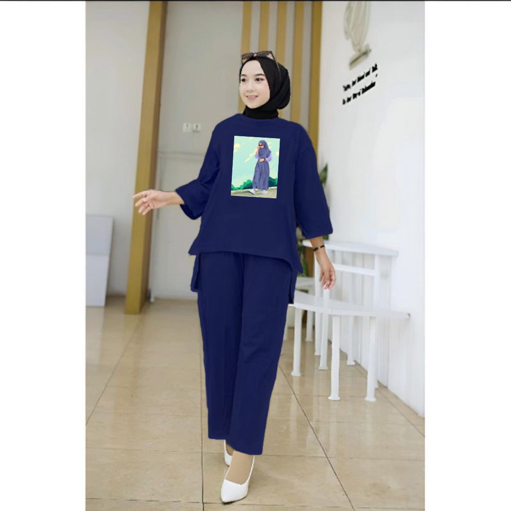 Setelan Tunik Muslim Hijab SMA / Blouse Wanita