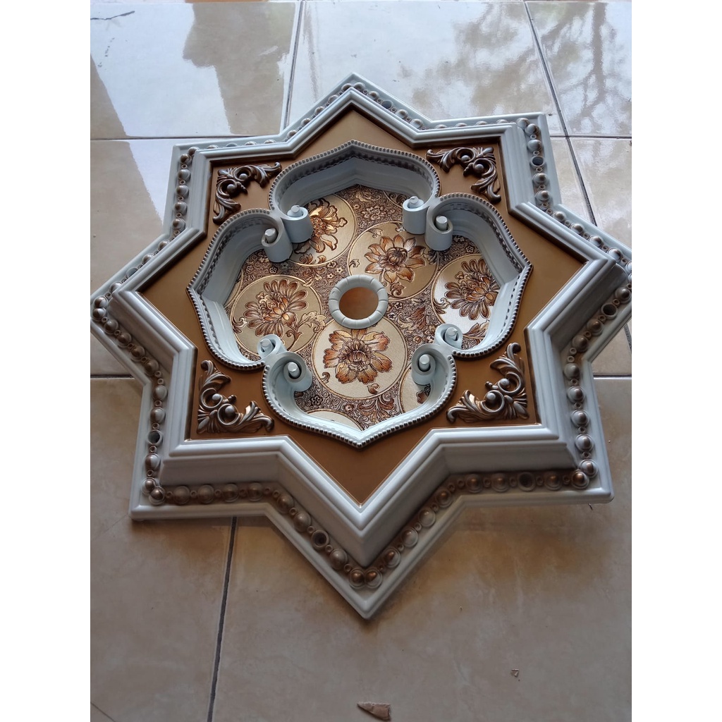 Ornamen Lampu  Plafon Pvc Ukuran 60 cm x 60 cm/ Ornamen Lampu Artistik / Ornamen Lampu Plafon Modern