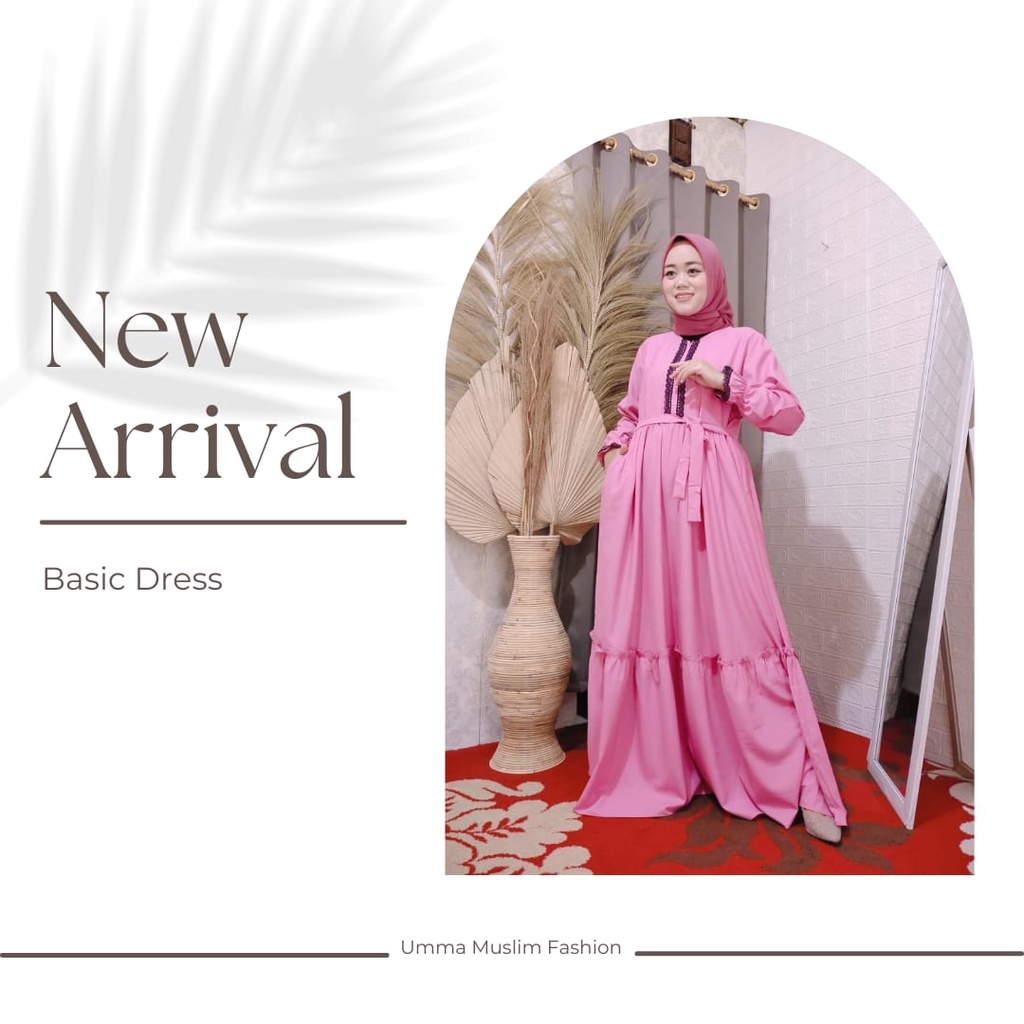 Gamis Polos| Gamis Wanita| Gamis Mosscrepe| Basic Dress by Umma Muslim Fashion