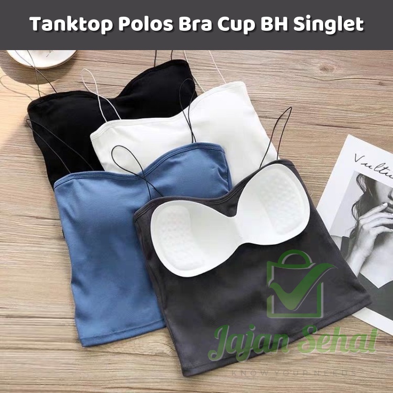 Tanktop Polos Bra Cup BH Singlet Atasan Wanita Elastis