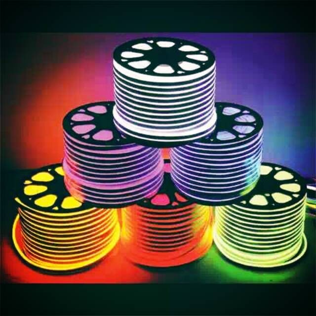 Lampu Neon Flex LED Selang Flexible sign strip fleksibel 50m 1Roll+soket