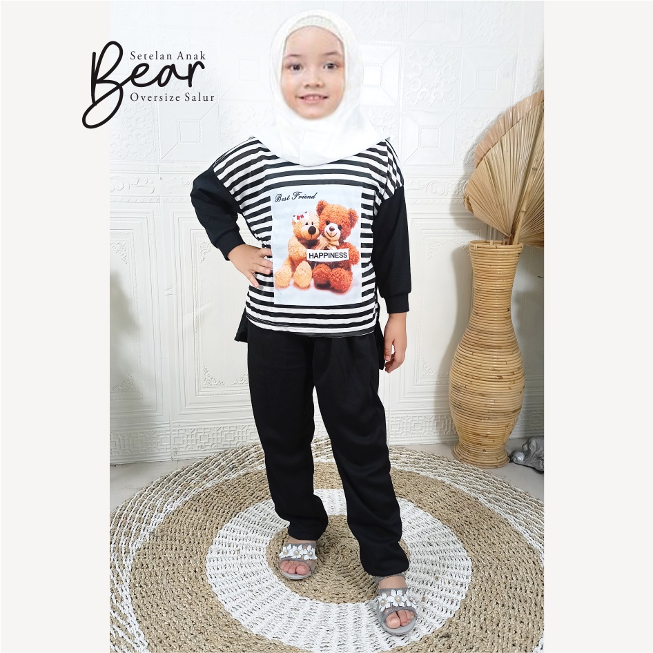 Setelan Anak Perempuan Bear Oversize Salur CKids