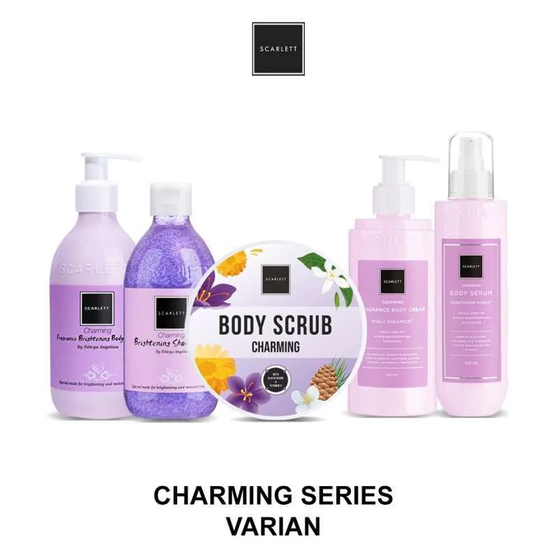 SCARLETT Whitening Charming Series - Paket Perawatan Badan Charming Series Scarlett - Paket Body 5in
