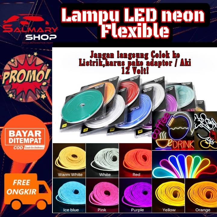 Lampu LED Strip Neon Flexible Lampu Kamar Plafon Alis Motor Mobil PERMeter 220V IP65 WATERPROOF Lamp