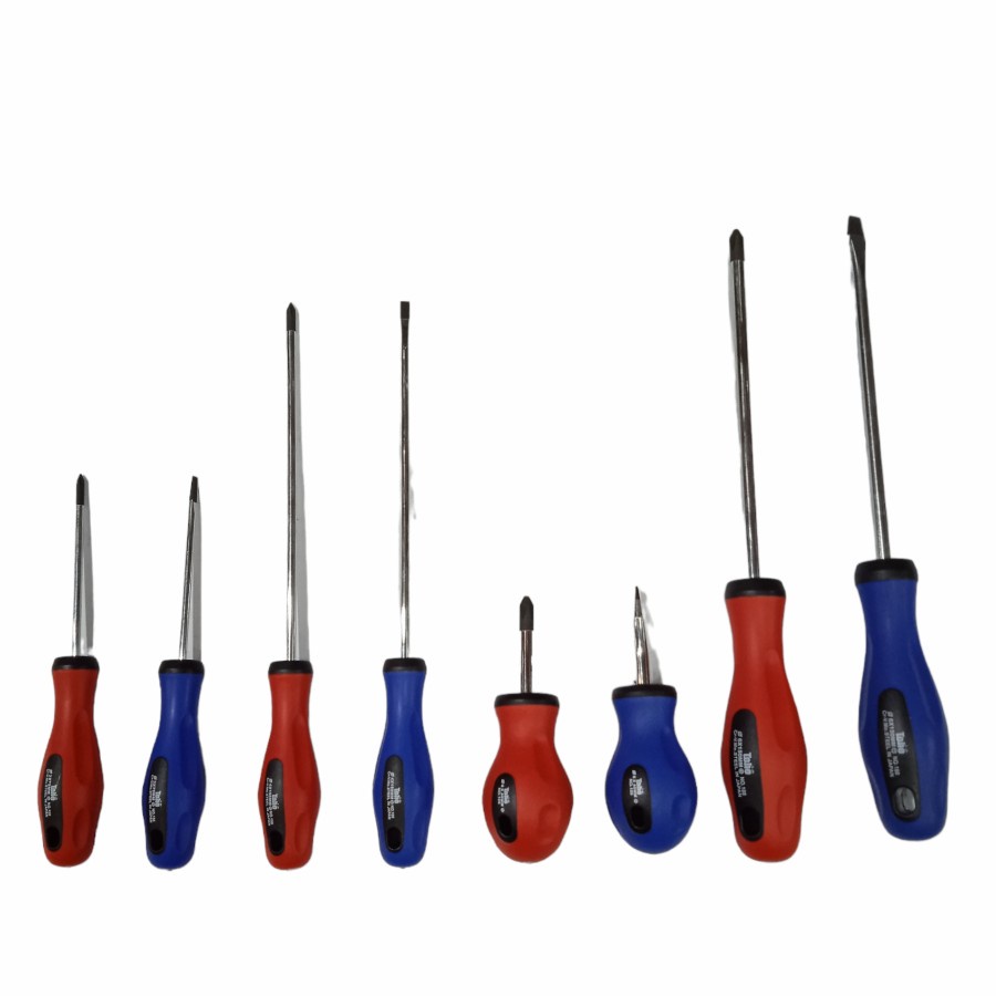 Obeng Magnet Gagang Karet Toho Plus Min | Obeng Toho | Screwdriver + - | Kapten Material