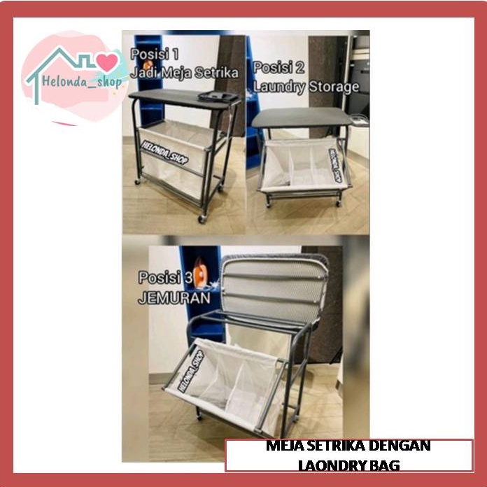Jual Meja Setrika dg Keranjang Laundry Bag INFORMA