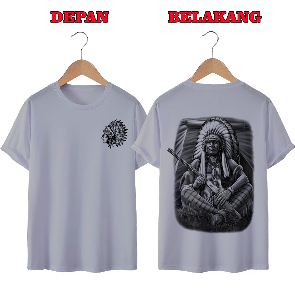 KAOS DISTRO UNISEX (PRIA DAN WANITA) TERBARU, KAOS JUMBO INDIAN SENAPAN