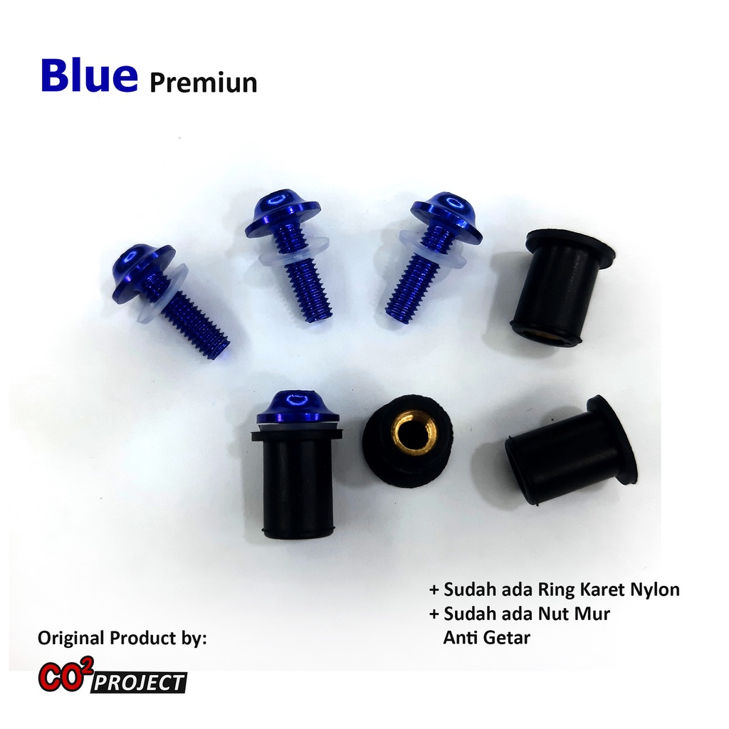 Baut Winshield R15 V3 V4 - Baut Visor R15 V3 R15M - Ring Karet Visor R15 V3 Blue