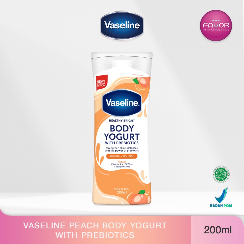 Vaseline Healthy Bright Peach Body Yogurt with Prebiotics 200ml | Hand Body Lotion | Skin Serum | Yo