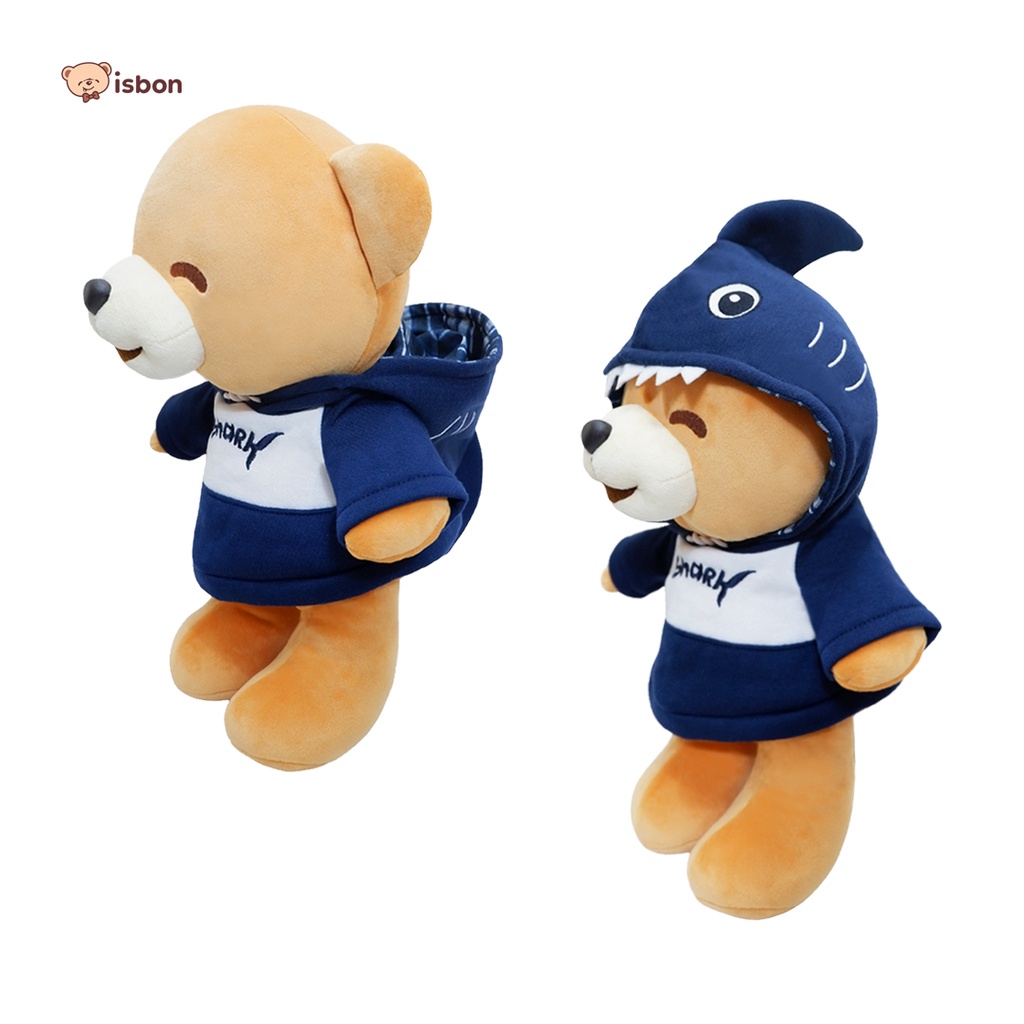 Boneka Beruang Boney Bear With Hoodie Fox Shark Toro Dino 40cm Bahan Premium Cocok Untuk Mainan Anak By Istana Boneka