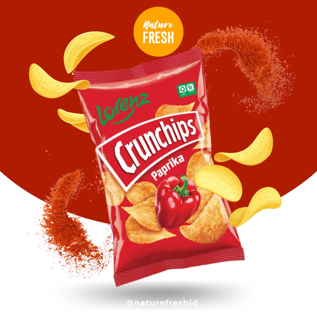 Lorenz Crunchips Potato Salted / BBQ / Paprika /  Cheese &amp; Onion / Red Chili 100gr