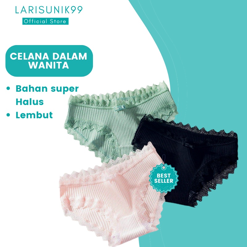 CD  Celana Dalam wanita Pakaian Dalam Seamless Pita Fashion wanita One Piece Elastis Bahan Adem