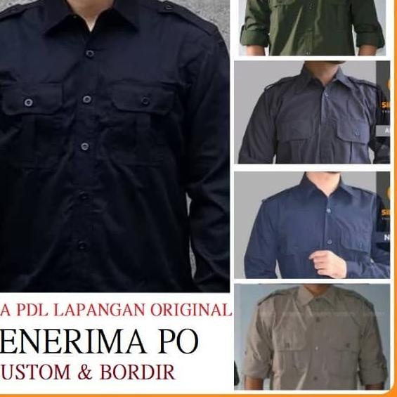 Baju Kemeja PDL Premium - Kemeja Lapangan Tactical Outdoor - Hijau, 2XL