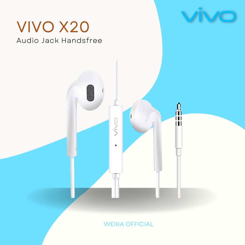 Headset VIVO X20 X50 XE680 Audio Jack 3.5MM Original 100% Handsfree VIVO