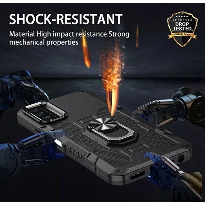 Case Armour VIVO Y20i Iring Cincin Magnetic Kesing Hp Protect kamera Premium Hard Case Standing Robot Pelindung Kamera