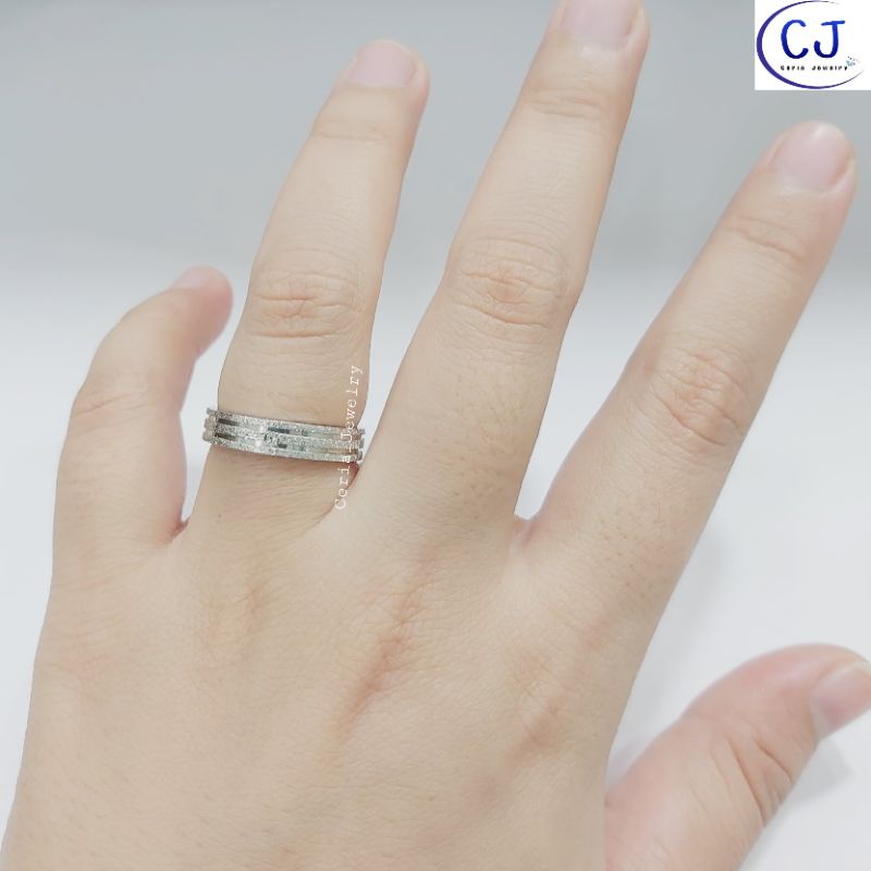 Cincin Perak Asli Pria Wanita Silver 925 Lapis Emas Putih Model Variasi Ukir Pasir Permata 1 - Perhiasan Perak Asli , Cincin Pria Wanita Pasangan