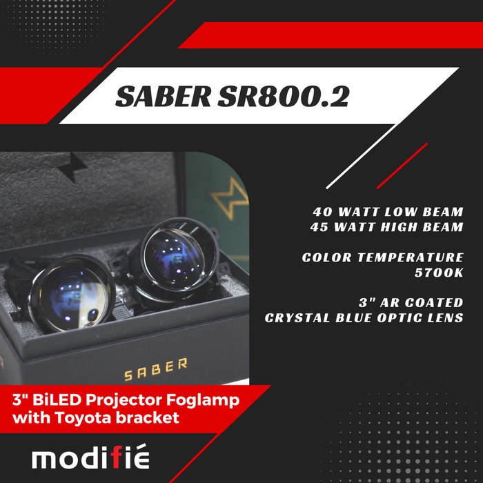 Saber SR800 Biled Projector Foglamp 3" 3 INCH LED