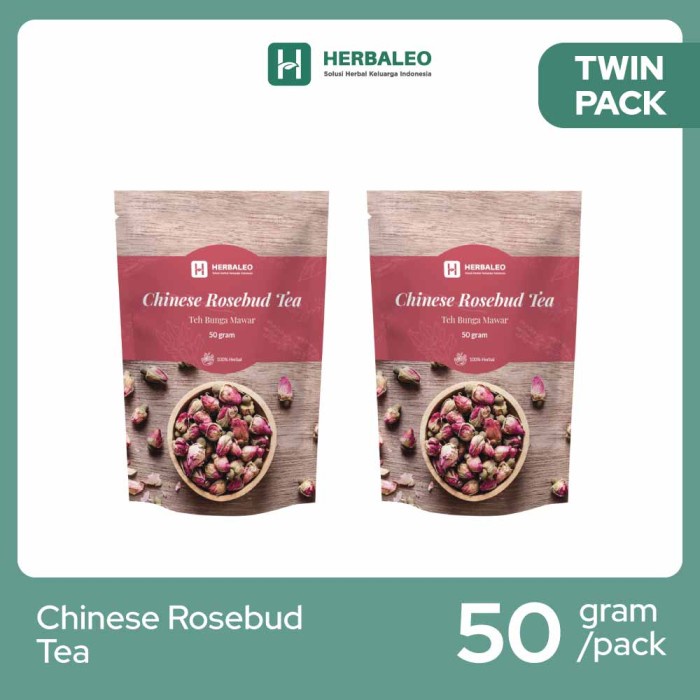 

TWINPACK - HERBALEO CHINESE ROSEBUD TEA 50 GR ( TEH BUNGA MAWAR )