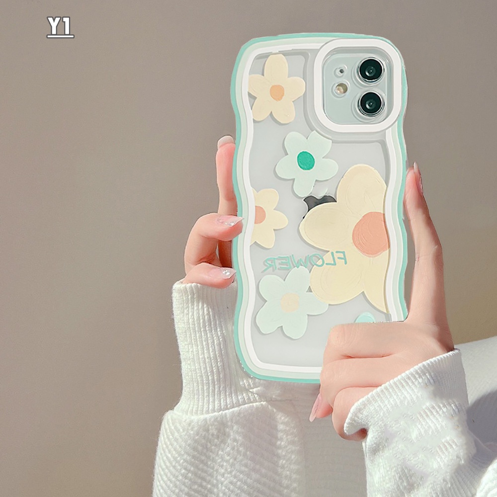 Soft Case TPU Motif Bunga Ungu Putih Retro Untuk iPhone 11 14 12 13 Pro MAX 7 8 Plus 6s Plus XR 14 Plus XS MAX SE