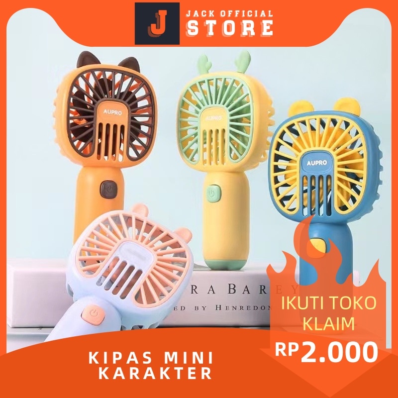 JACKSHOP Kipas mini karakter genggam elegan kencang / mini fan recharger portabel dan tahan lama berkualitas / COD