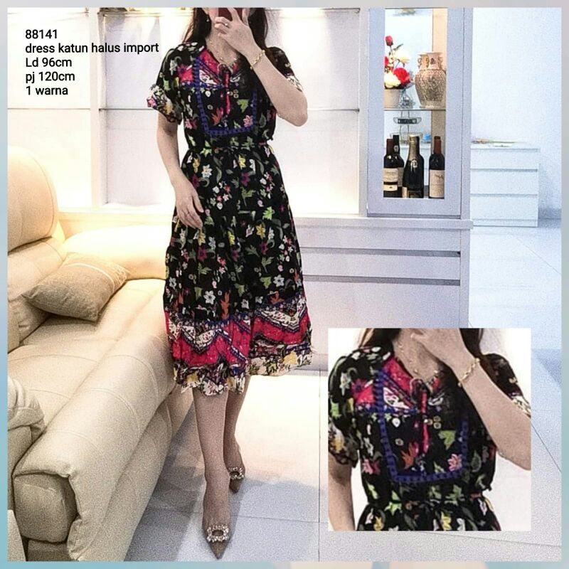 DRESS KATUN PREMIUM IMPORT 8874-1 / 8874-2