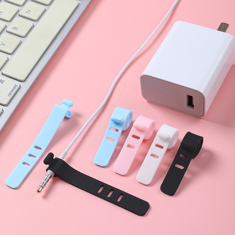 5 Pcs Klip Tali Pengikat Kabel Multifungsi Bahan Silikon