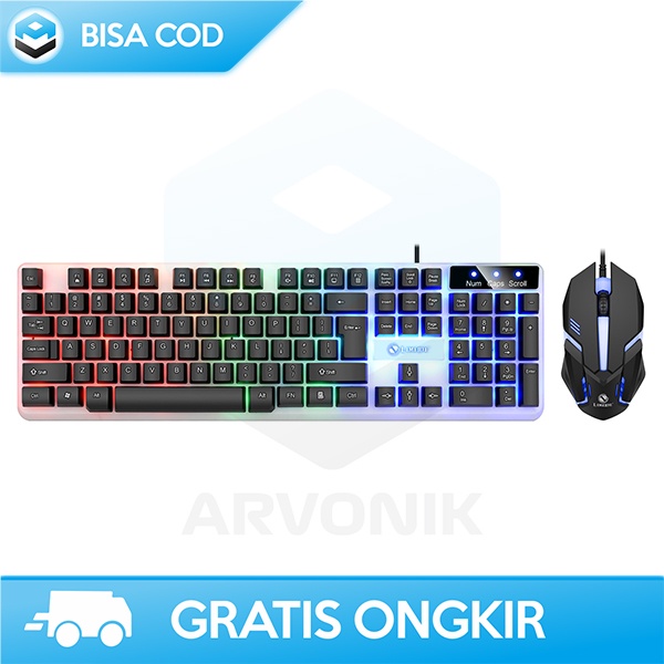 KEYBOARD RGB KEYBOARD GAMING GTX350 COLORFUL LED SILENT CLICK NYAMAN