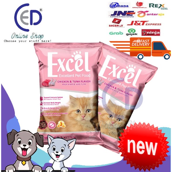 MAKANAN KUCING MURAH EXCEL MOTHER &amp; KITTEN REPACK 500GR