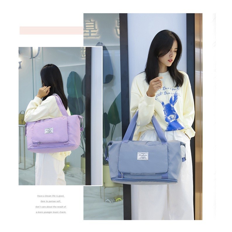 TR089 - Tas Travel Jumbo Lipat Jinjing Pria Wanita Waterproof Duffle Besar Baju Pakaian Multifungsi 