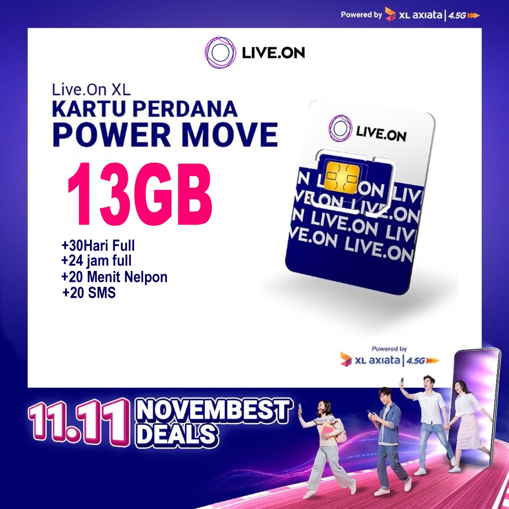 Kartu Perdana xl live on 13Gb unlimited Bayar COD