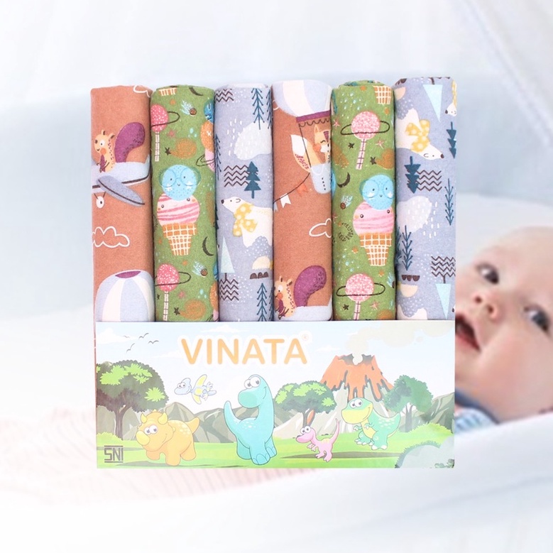 PROMO 7.7 SALE !! BEDONG BAYI VINATA/RENE/NIA FULL PRINT FLANEL ISI 6  BERKUALITAS