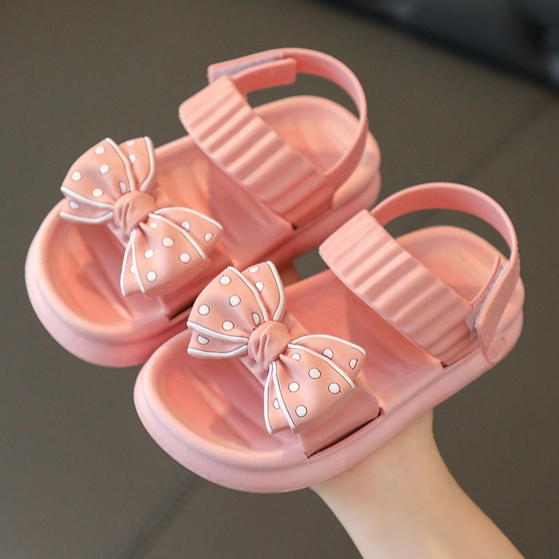 Sandal Anak Perempuan sandal Anak Cewek Import Motif Pita Cantik Sandal Anak perempuan tali belakang Velcro