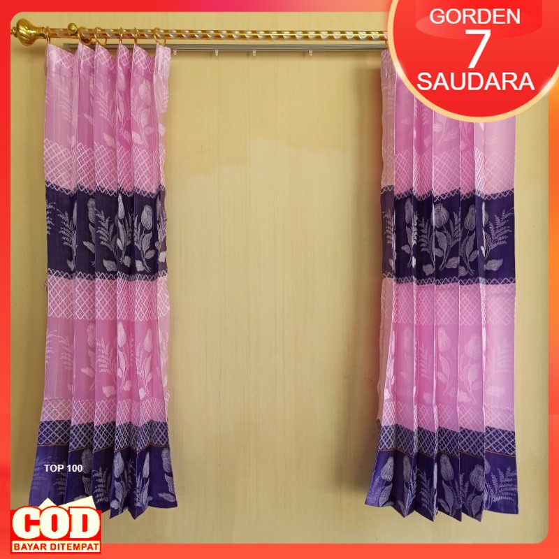 Share: Gorden Jendela Pendek Bunga Gorden Kecil Jendela Kamar Tidur Ukuran L 100cm X P 125cm Model K