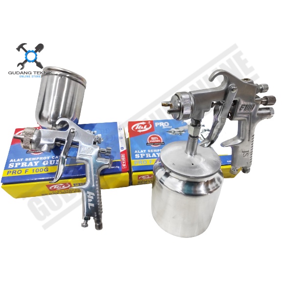 Spray Gun Tabung Atas Bawah F75 F100 HL HNL H&amp;L / Alat Semprot Semprotan Cat Spraygun F 75 100 Tabung Bawah HNL