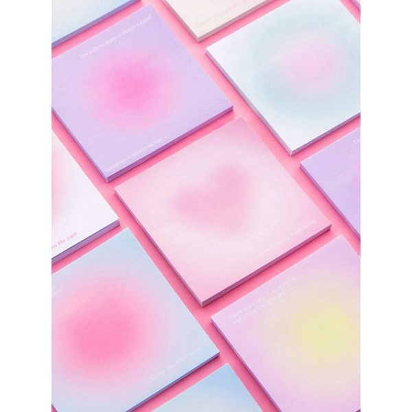 

Aesthetic Heart Memo Pad Korean Colour Gradient