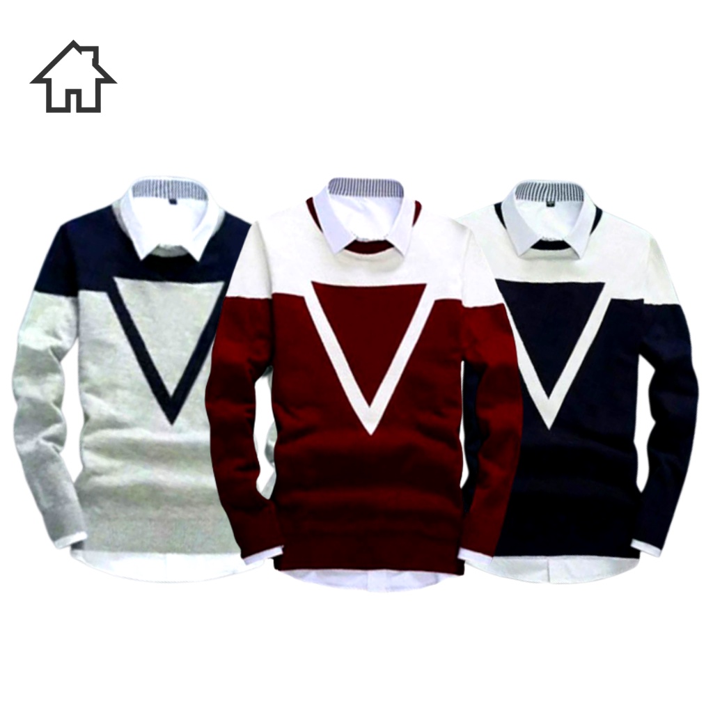 pojok_fashion.co.id - SWEATER RAJUT TRIANGLE TRIBAL SEGITIGA PREMIUM