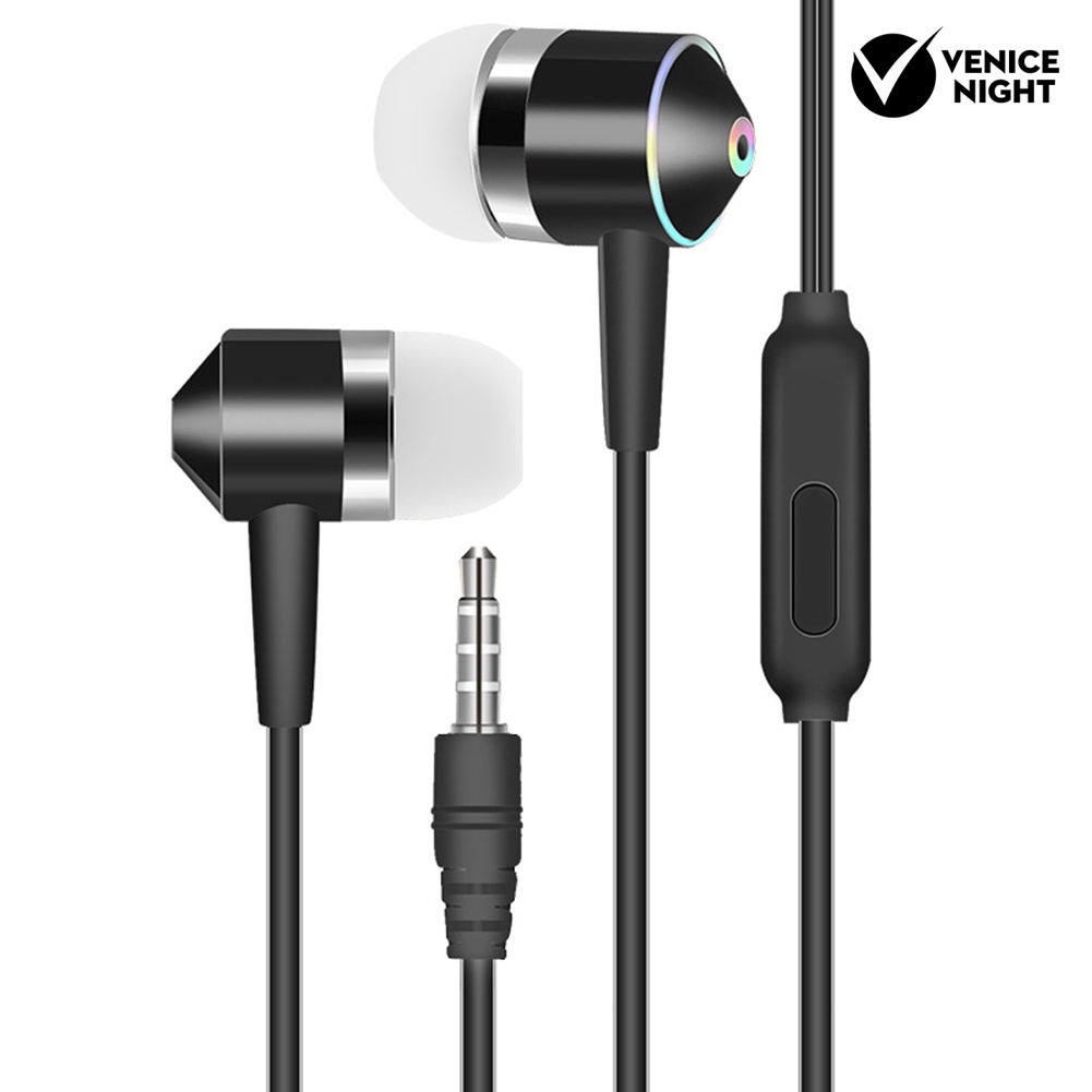 (VNEP) (Berkabel) Universal 3.5mm Plug In-Ear Musik Bass Earphone Olahraga Headset dengan Mic