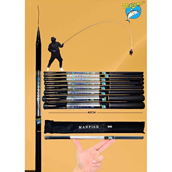Joran NEPTUNA MANFISH 2.40M | Ruas : 40CM | Ruas Pendek