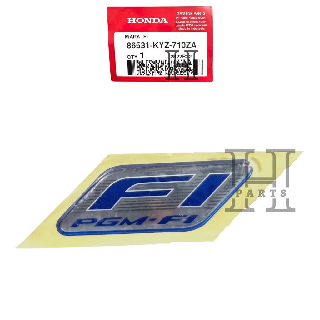 STIKER LOGO FI EMBLEM 3D EMBLEM FI PGM MARK FI BEAT FI SCOOPY FI VARIO FI SPACY SUPRA 86531-KYZ-710ZA ASLI ORIGINAL AHM HGP HONDA