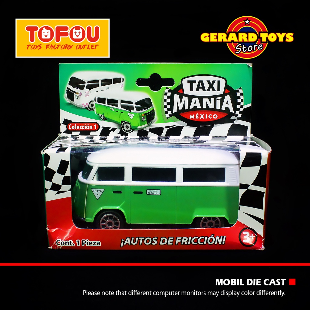 Mainan Mobil Die Cast Taxi Mania Mexico Volkswagen VW Comby Green MURAH BANGET