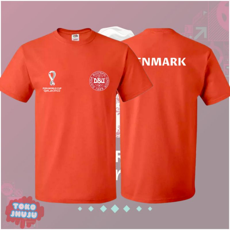 Baju Kaos Piala Dunia World Cup 2022 Team Denmark DEPAN BELAKANG